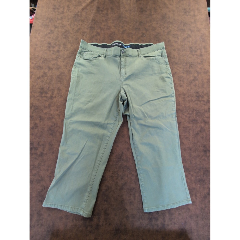 Lincoln Outfitters Comfort Flex Plus Pants Army Olive Green 22W Cotton Stretch
